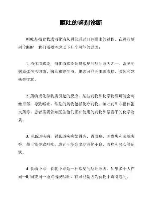 呕吐的鉴别诊断
