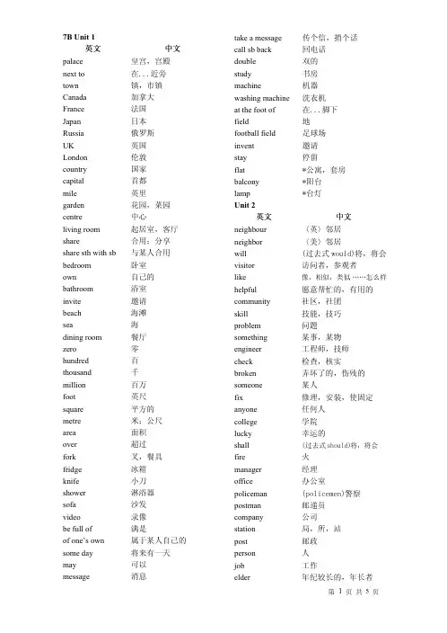 七年级下册英语书电子版苏教版单词↖