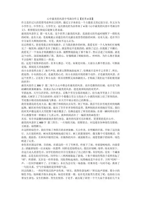 2023最新-心中最美的风景中考满分作文【优秀4篇】