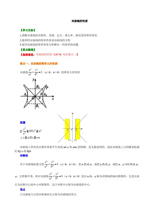 50A 知识讲解双曲线的性质