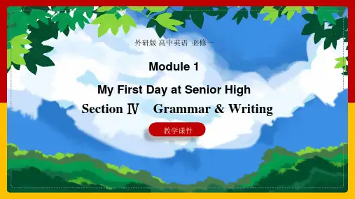 高中英语外研版必修一《Module 1 Section Ⅳ》课件