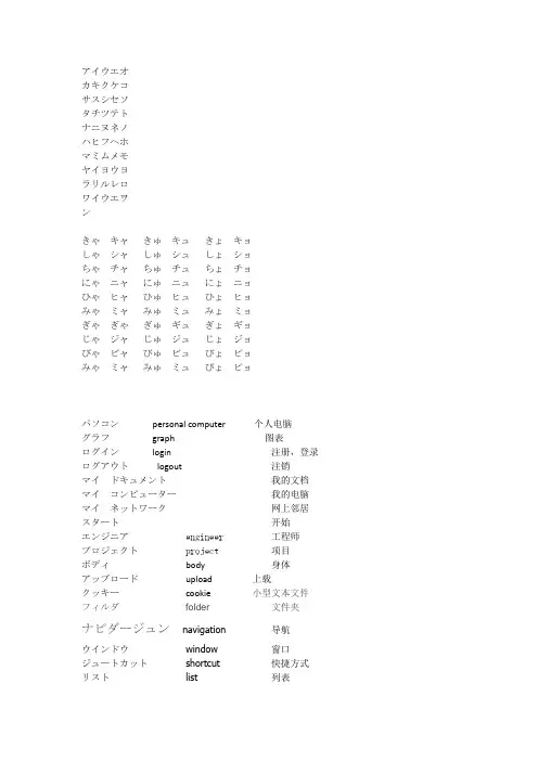 日语片假名