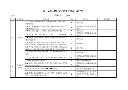 4吉林省城镇燃气安全检查标准(试行)(压缩天然气站)