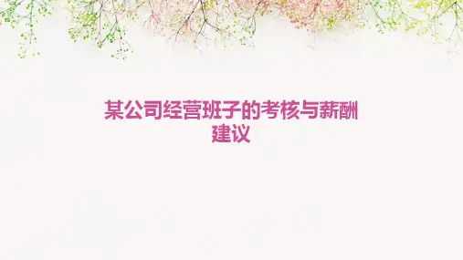 某公司经营班子的考核与薪酬建议