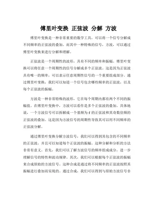 傅里叶变换 正弦波 分解 方波