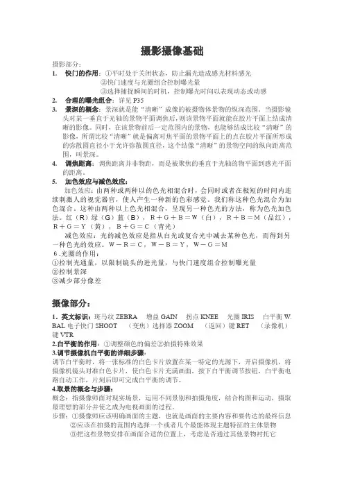 摄影基础知识