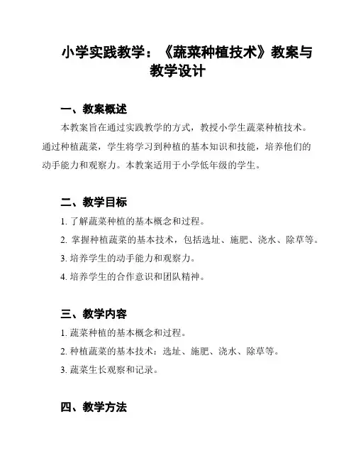 小学实践教学：《蔬菜种植技术》教案与教学设计