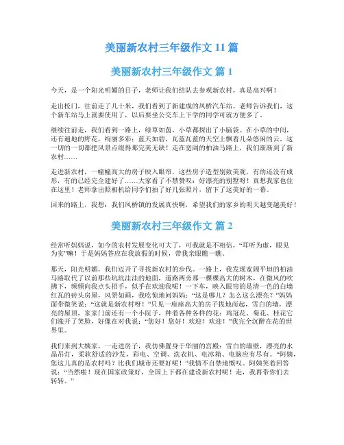 美丽新农村三年级作文11篇