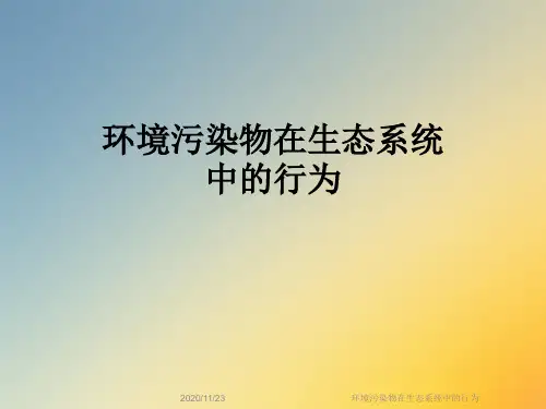 环境污染物在生态系统中的行为