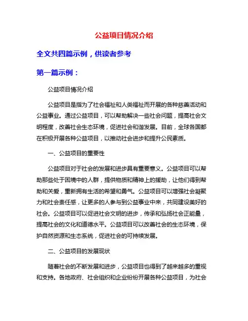 公益项目情况介绍