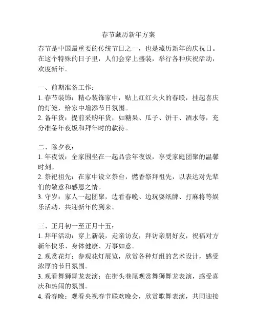 春节藏历新年方案