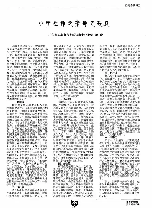 小学生作文指导之我见
