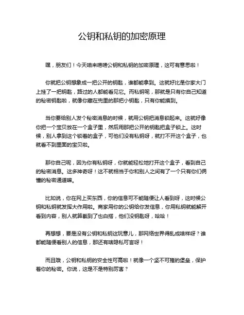 公钥和私钥的加密原理