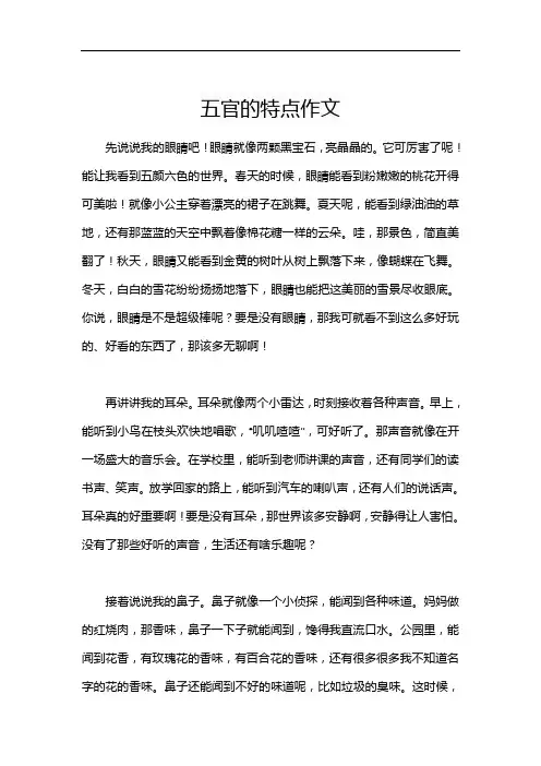 五官的特点作文