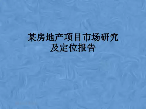 某房地产项目市场研究及定位报告