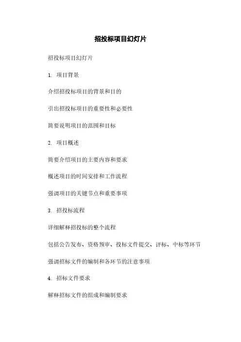 招投标项目幻灯片