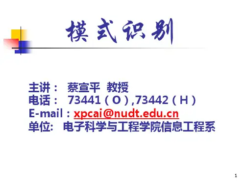 模式识别(国家级精品课程讲义)
