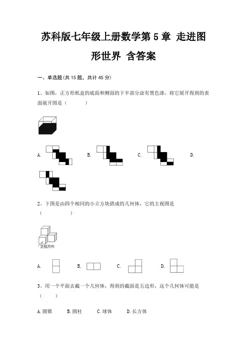 苏科版七年级上册数学第5章 走进图形世界 含答案
