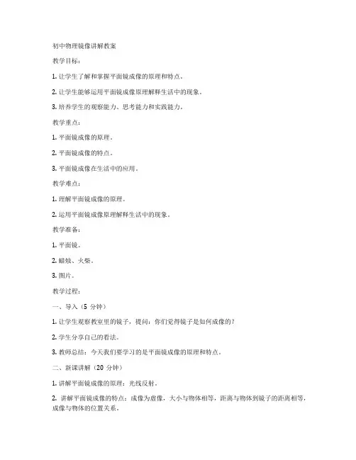初中物理镜像讲解教案