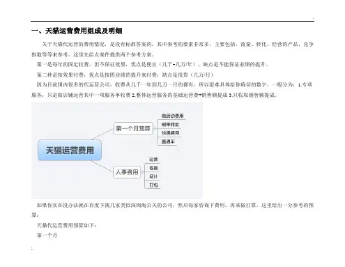天猫代运营费用组成及明细