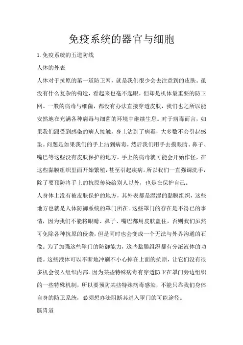 免疫系统的器官与细胞