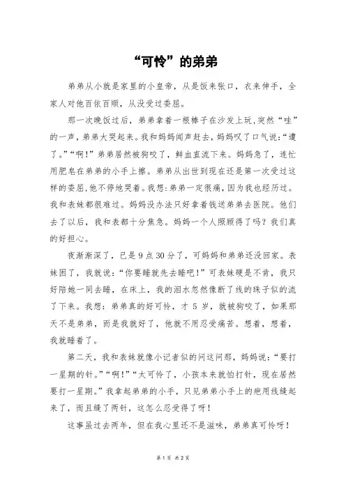 “可怜”的弟弟_五年级作文