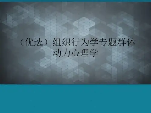 (优选)组织行为学专题群体动力心理学
