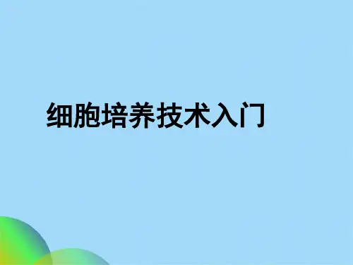 细胞培养技术入门(共74张PPT)