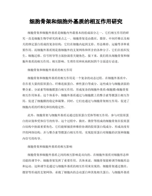细胞骨架和细胞外基质的相互作用研究