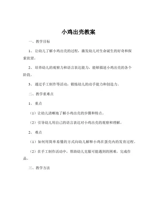 小鸡出壳教案