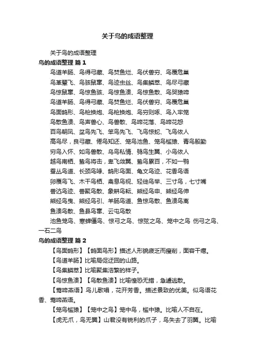 关于鸟的成语整理