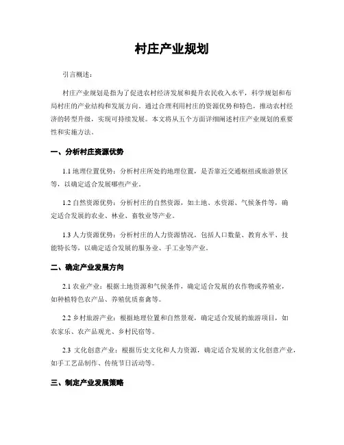 村庄产业规划