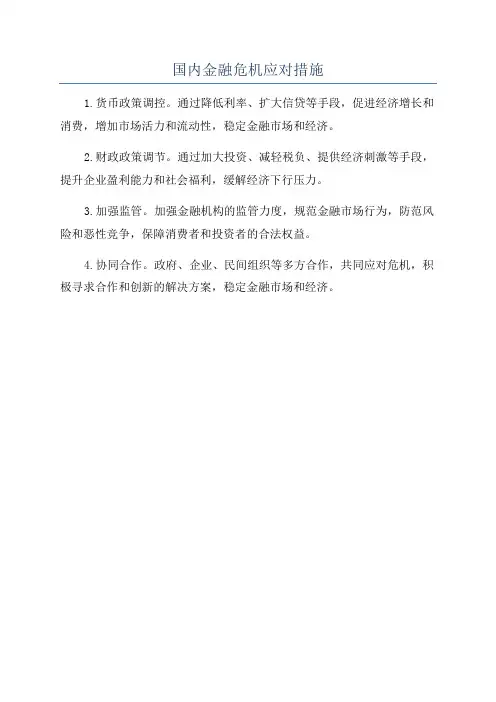 国内金融危机应对措施