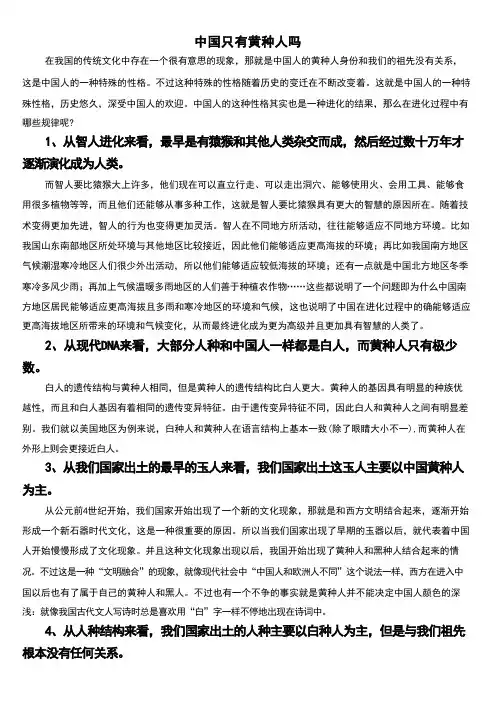 中国只有黄种人吗