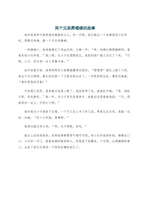 两个兄弟爬楼梯的故事