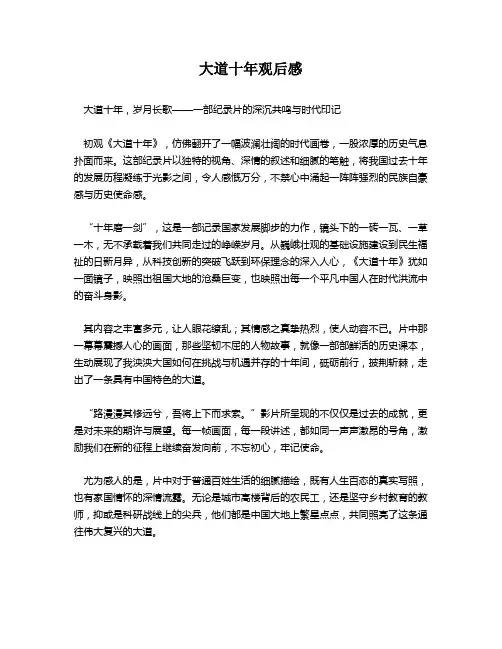 大道十年观后感