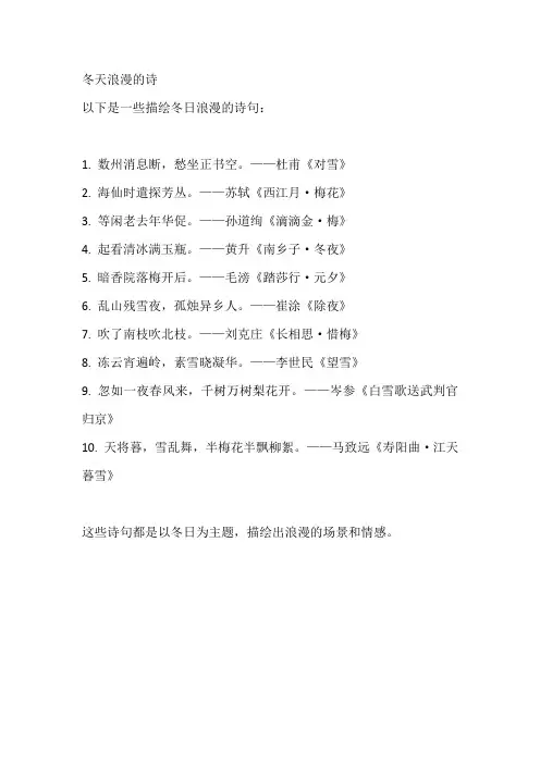 冬天浪漫的诗