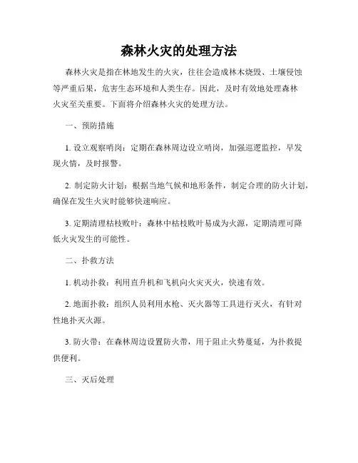森林火灾的处理方法