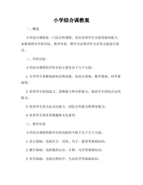 小学综合课教案