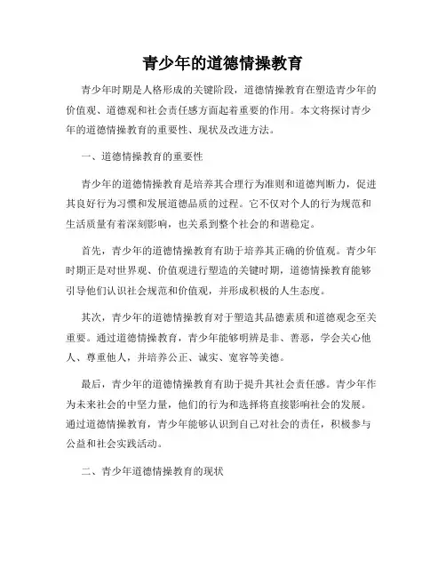 青少年的道德情操教育