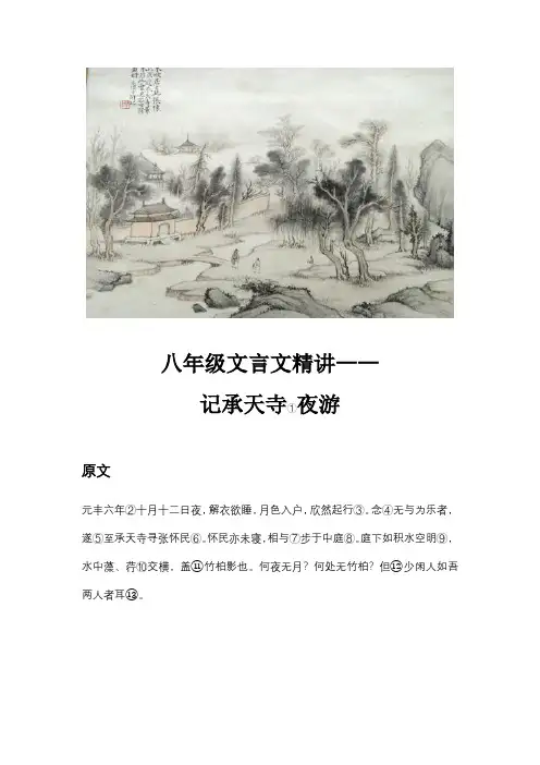 八年级文言文精讲《记承天寺夜游》