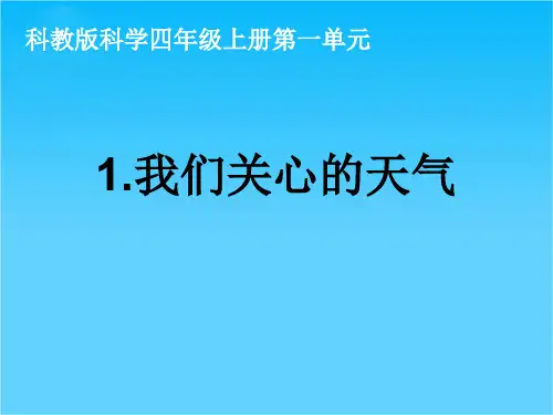四年级上册科学我们关心的天气教科版