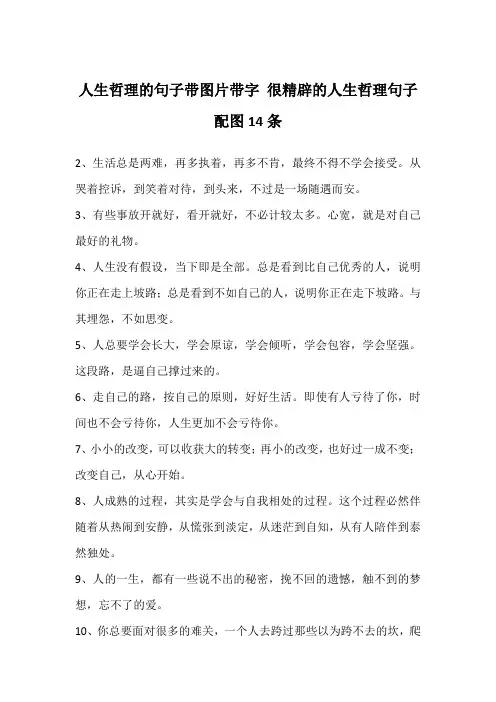 人生哲理的句子带图片带字 很精辟的人生哲理句子配图14条