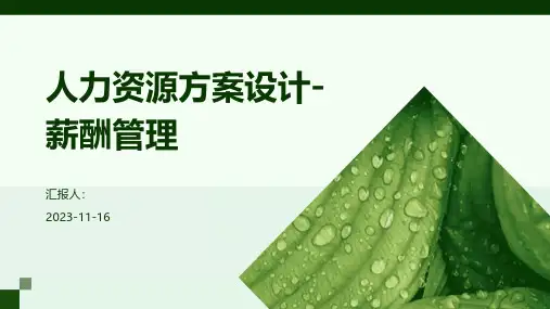 人力资源方案设计-薪酬管理