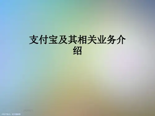 支付宝及其相关业务介绍