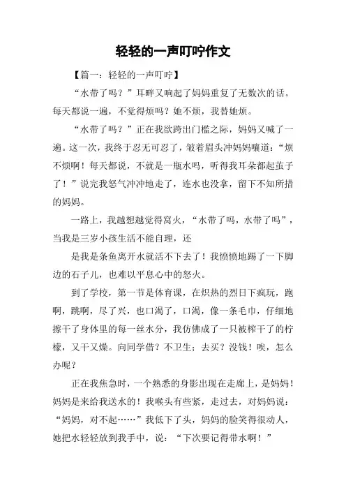 轻轻的一声叮咛作文