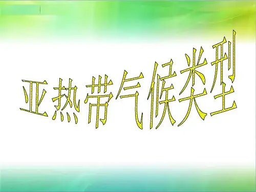 亚热带气候类型