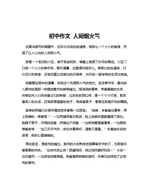 初中作文 人间烟火气