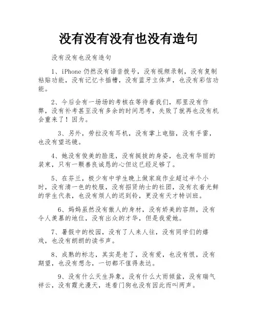 没有没有没有也没有造句