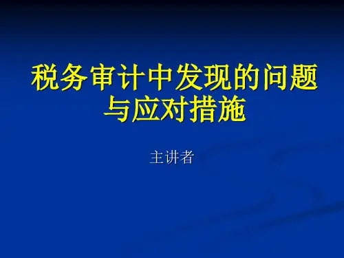 税务审计中发现的问题与应对措施PPT课件